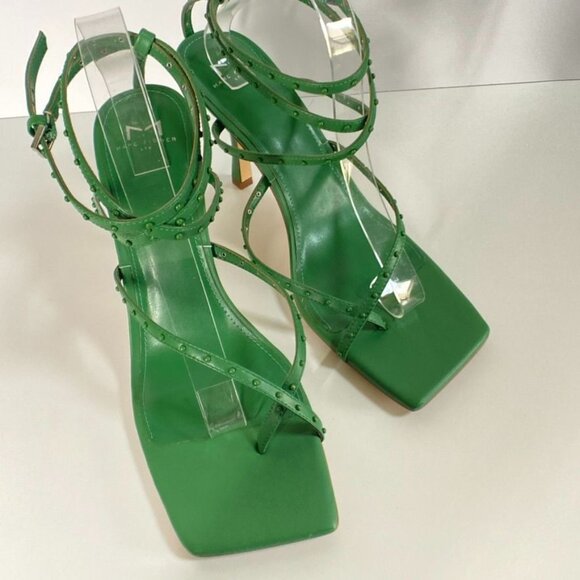 NWB Marc Fisher Dallin Green Strappy Leather Sandals, size 11M - Picture 3 of 12